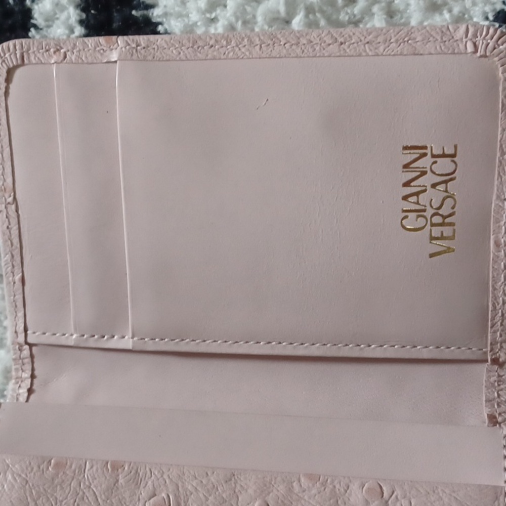 Gianni Versace Genuine Ostrich Blush Pink Card Wallet - Picture 5 of 7